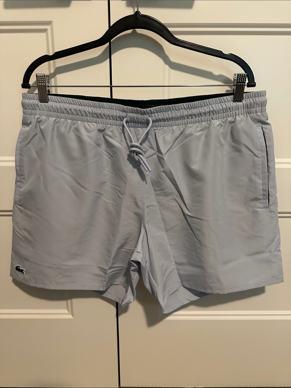 Lacoste Men's Light blue/green Quick dry swim trunks